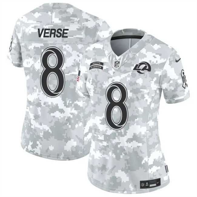 Womens Los Angeles Rams #8 Jared Verse 2024 F.U.S.E Arctic Camo Salute To Service Limited Stitched Jersey Dzhi